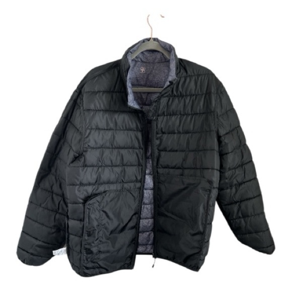 SwissTech Grey Quilted Puffer Jacket Men’s Size L Lightweight Warm Zip Up” - Picture 3 of 8